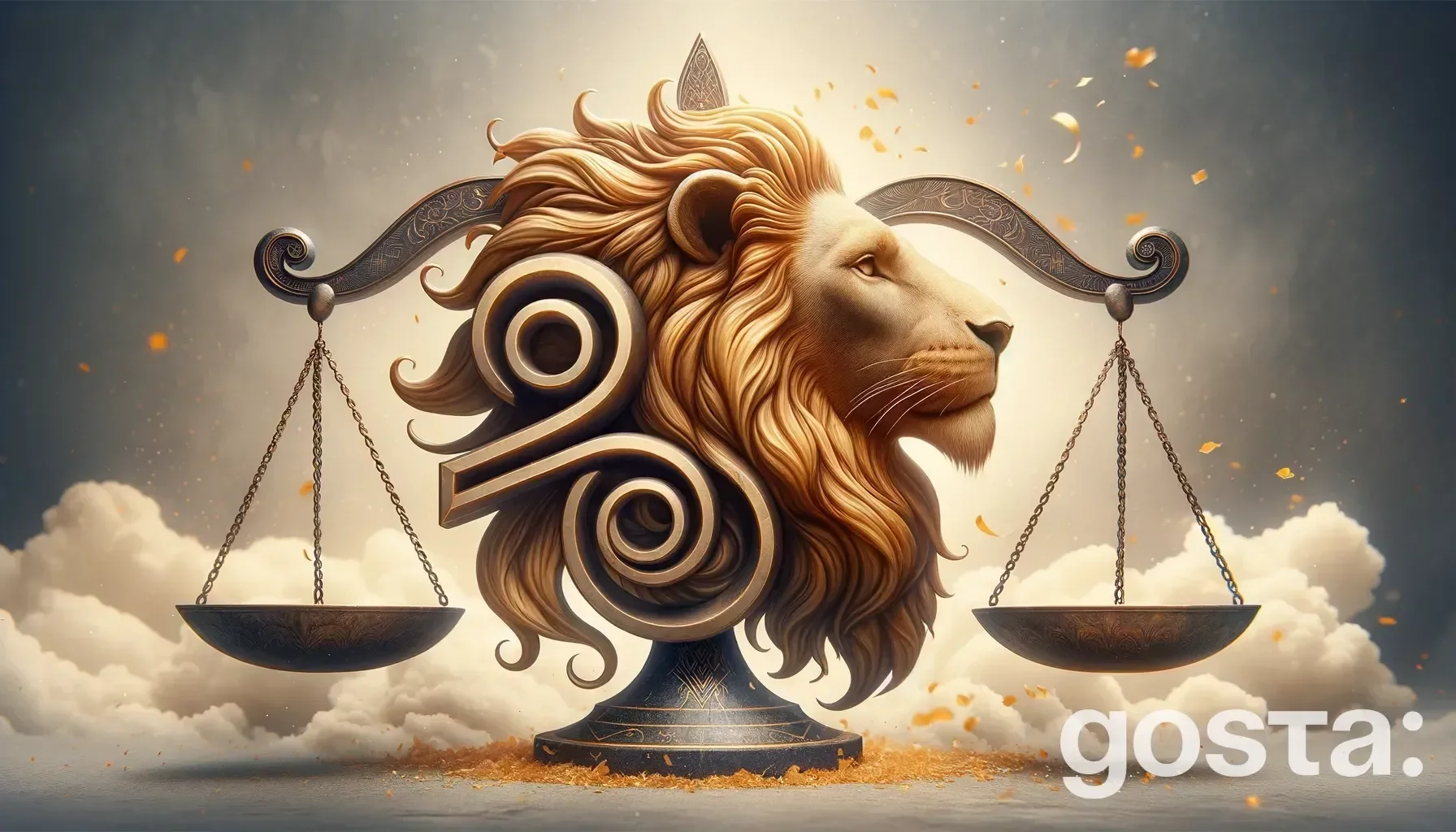 Astrological composition with zodiac symbols, planets, and stars for the horoscope onLeo and Libra