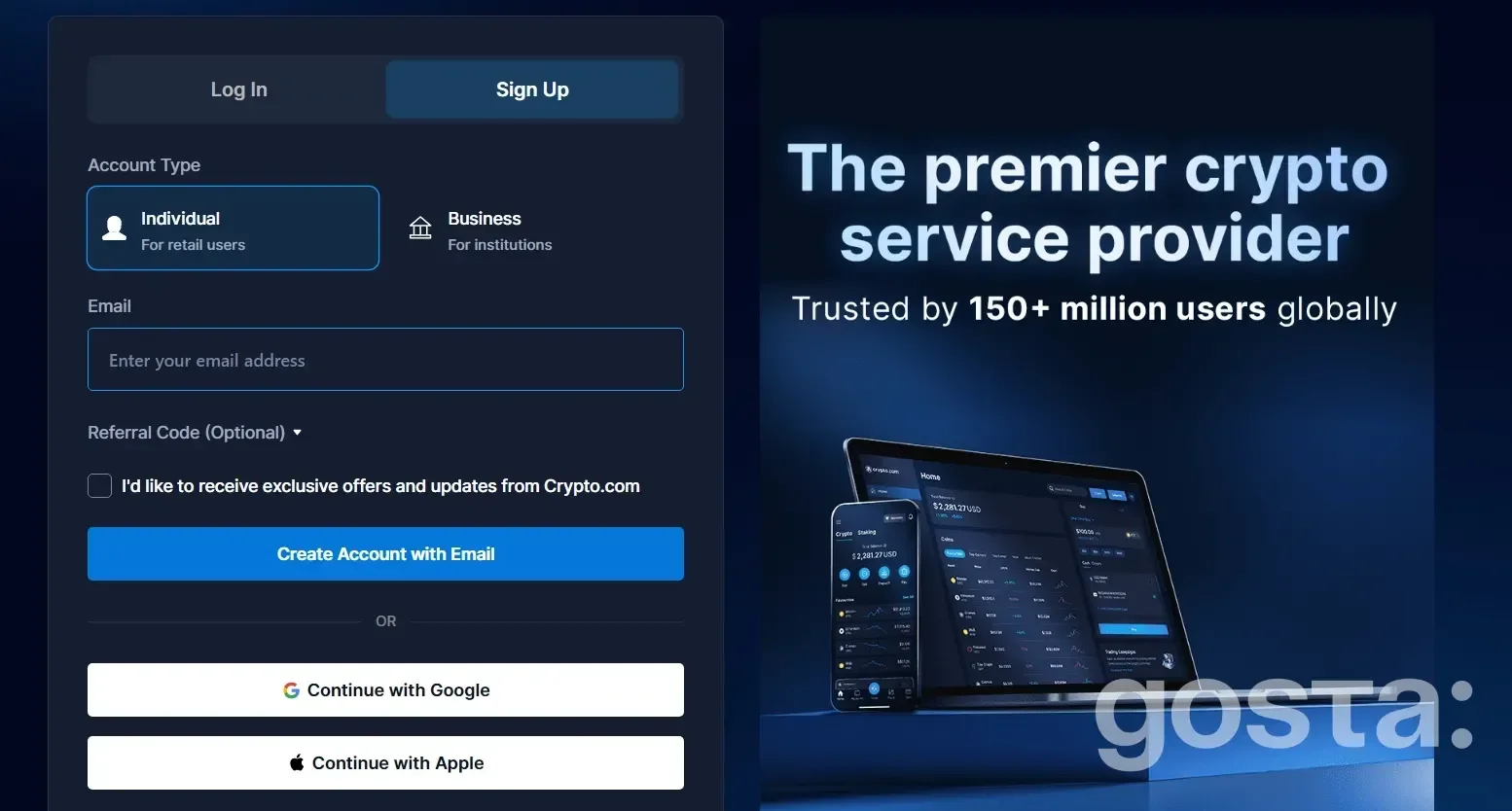 Crypto com реєстрація