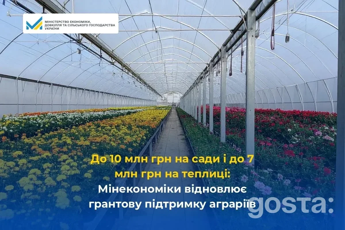 Міністерство економіки відновлює грантову підтримку аграріїв для розвитку садів, ягідників і теплиць в Україні.