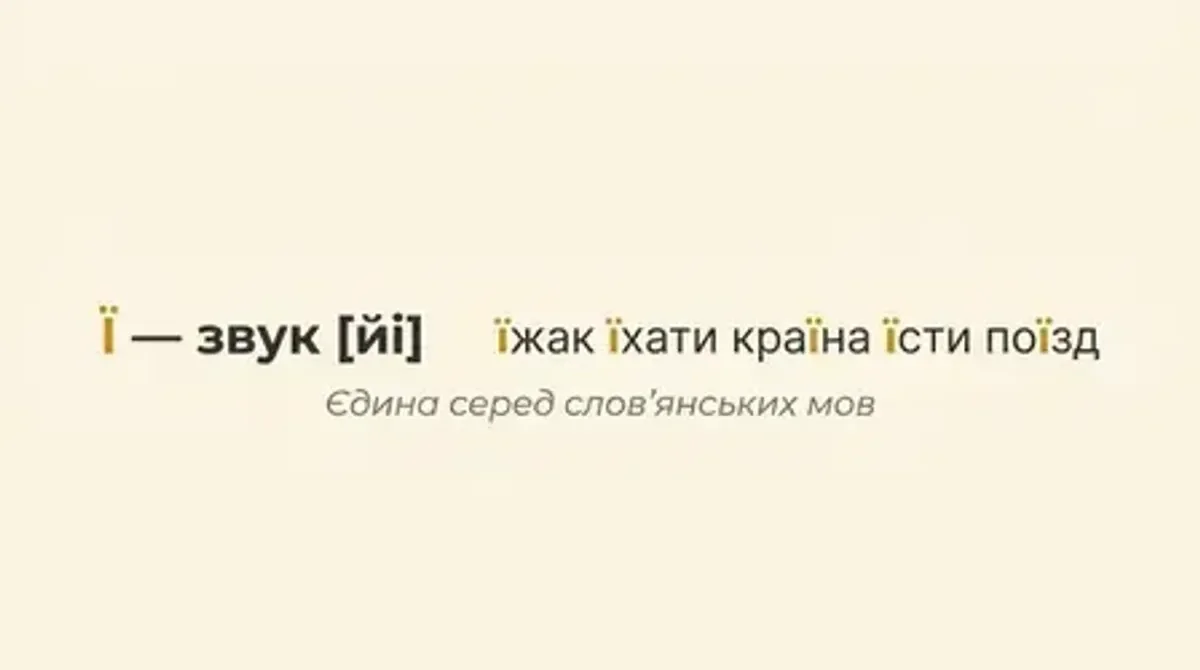Літера Ї: приклади — їжак, їхати, країна, їсти, поїзд