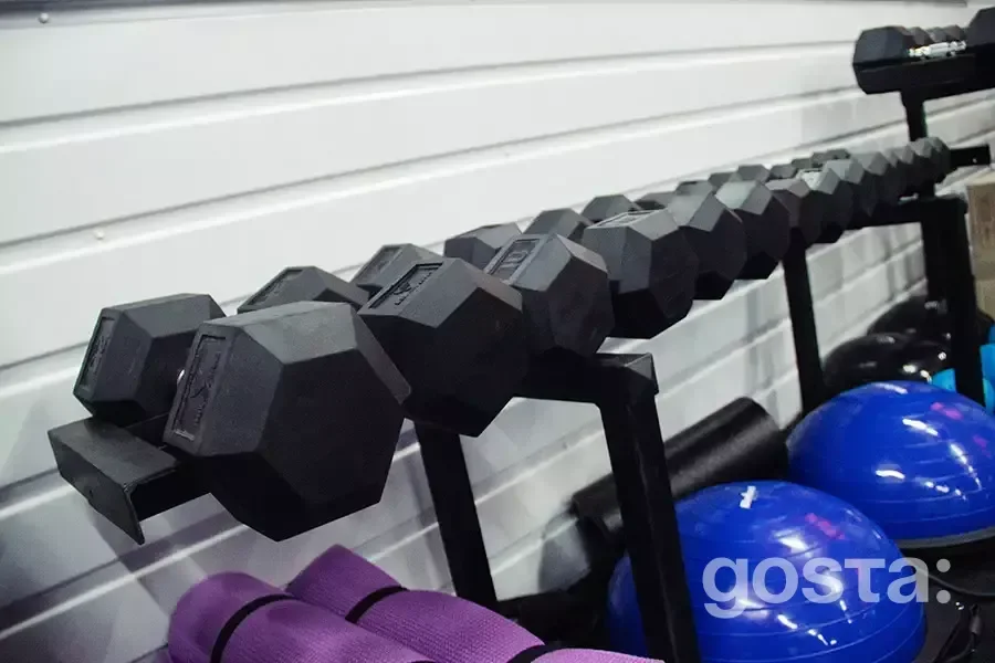 Image of a sports rehabilitation centre for Ukrainian National Guard, showcasing gym equipment for veterans' recovery.