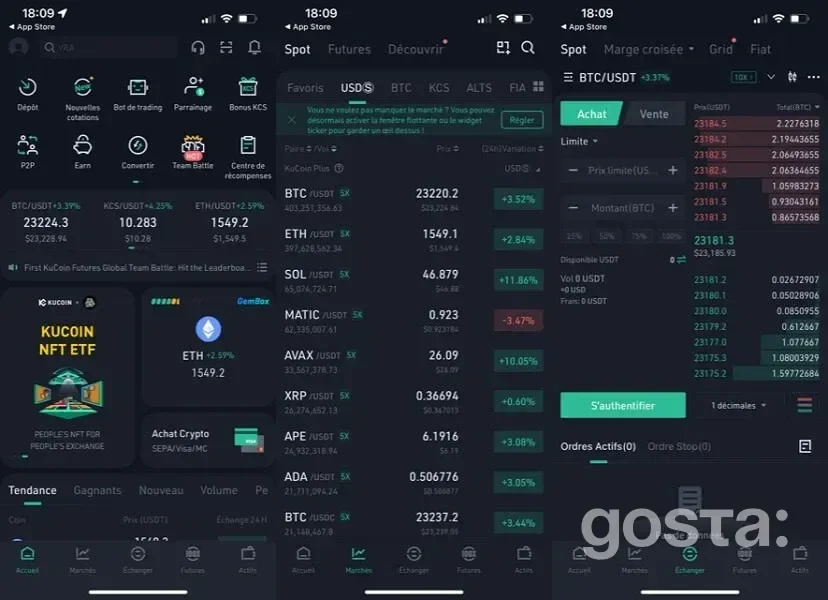 KuCoin crypto exchange mobile app