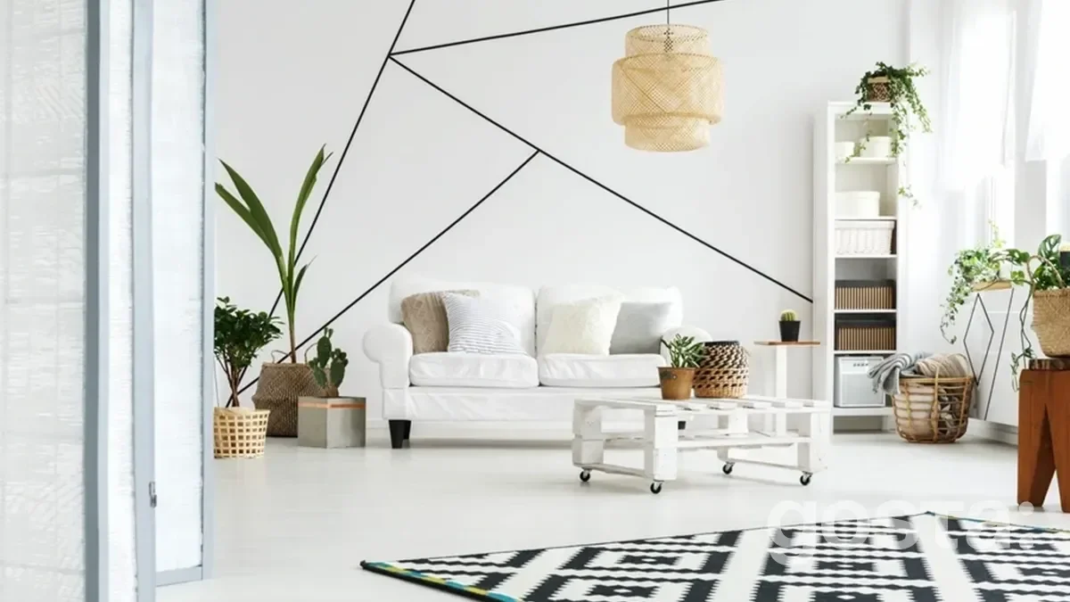 Living Room Design 2024: Use of Geometric Prints and Elements