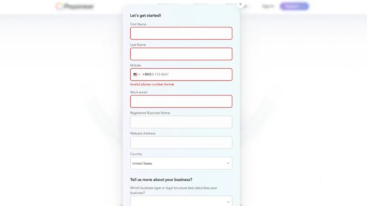 Payoneer - how to create an account?